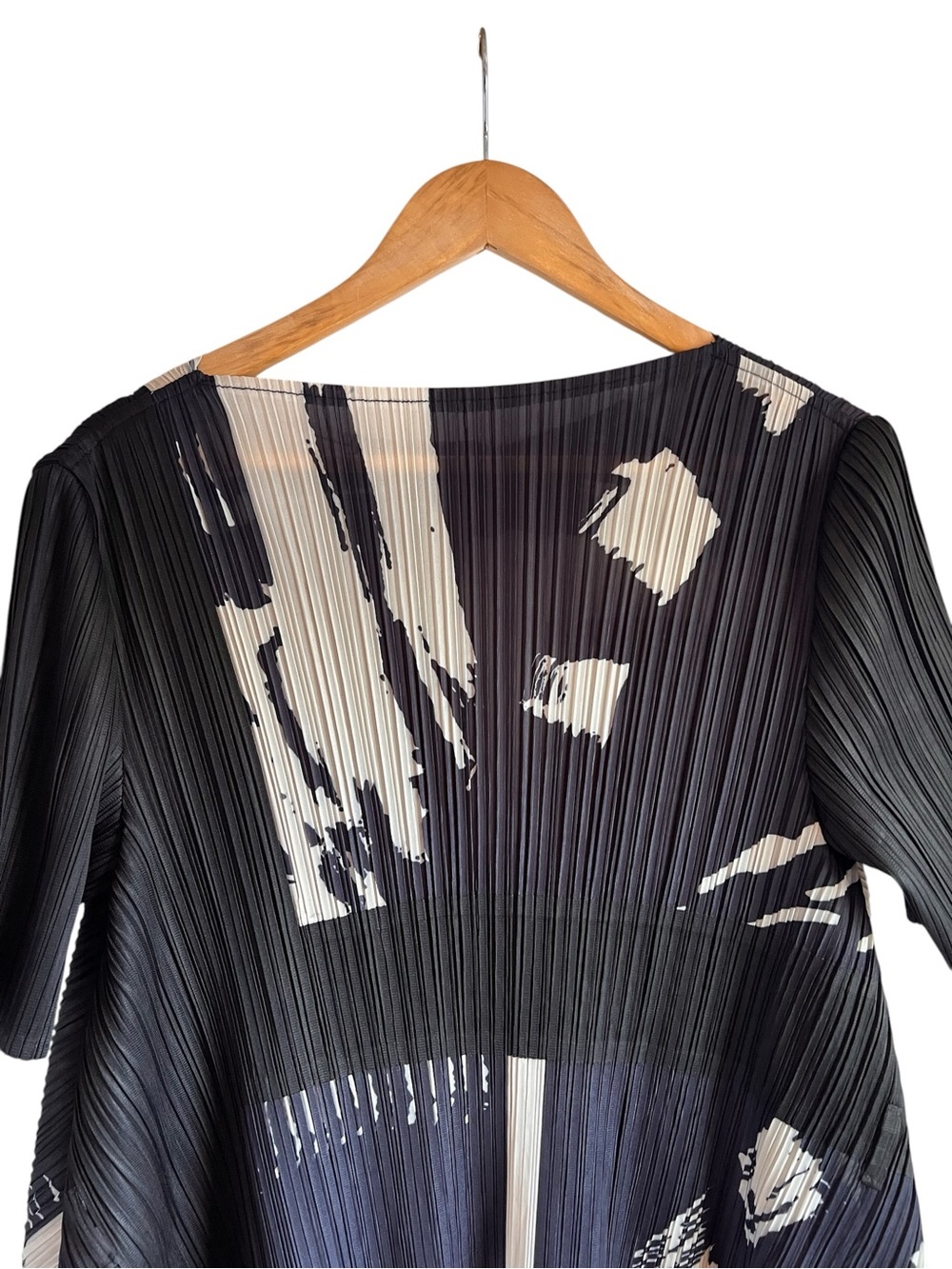 Abstract Pleated A-Line asymmetrical pointed hem midi dress excellent condition - Picture 8 of 11